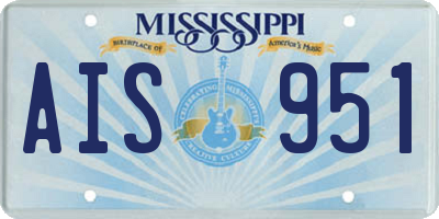 MS license plate AIS951