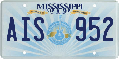 MS license plate AIS952