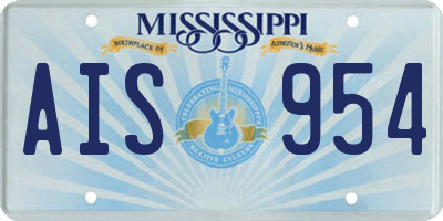 MS license plate AIS954