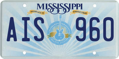 MS license plate AIS960