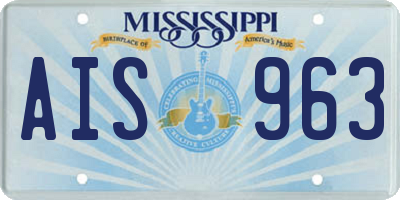 MS license plate AIS963