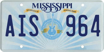 MS license plate AIS964