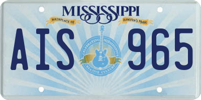 MS license plate AIS965