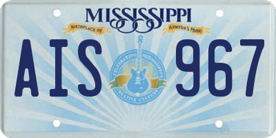 MS license plate AIS967