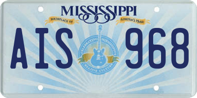 MS license plate AIS968