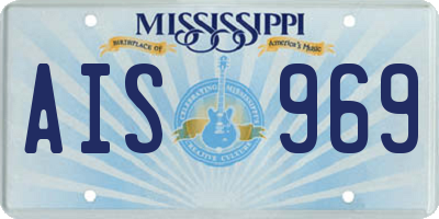 MS license plate AIS969