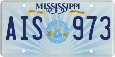 MS license plate AIS973