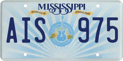 MS license plate AIS975