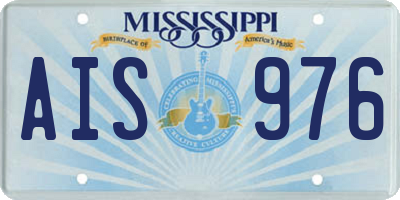 MS license plate AIS976