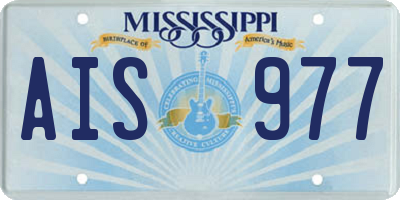 MS license plate AIS977