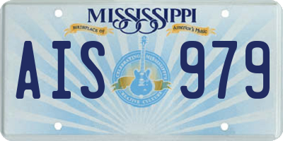 MS license plate AIS979