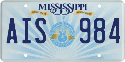 MS license plate AIS984