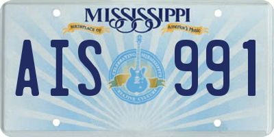 MS license plate AIS991