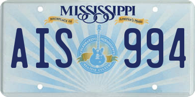 MS license plate AIS994