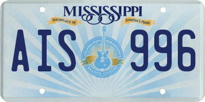 MS license plate AIS996