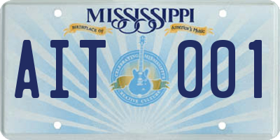 MS license plate AIT001
