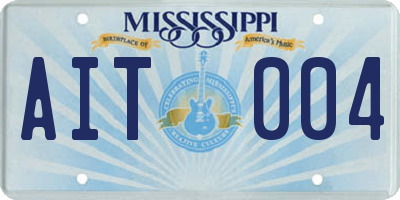 MS license plate AIT004