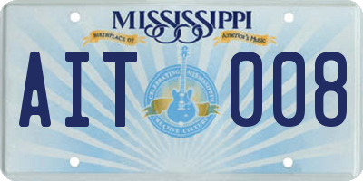 MS license plate AIT008