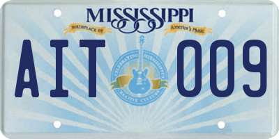 MS license plate AIT009