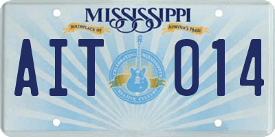 MS license plate AIT014