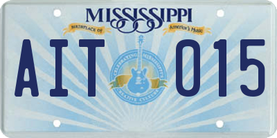 MS license plate AIT015