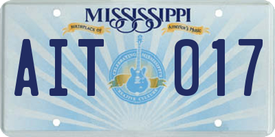 MS license plate AIT017
