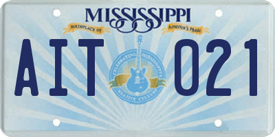 MS license plate AIT021
