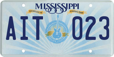 MS license plate AIT023