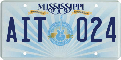 MS license plate AIT024