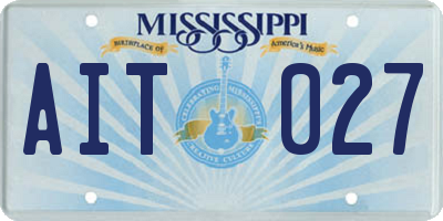 MS license plate AIT027