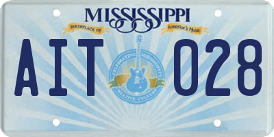 MS license plate AIT028