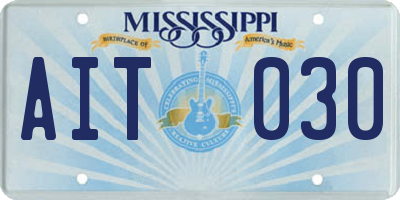 MS license plate AIT030