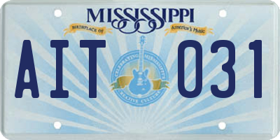MS license plate AIT031