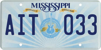 MS license plate AIT033