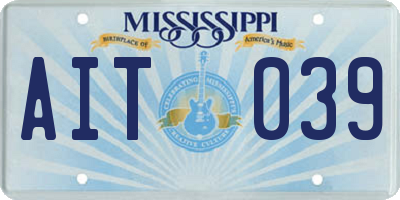 MS license plate AIT039