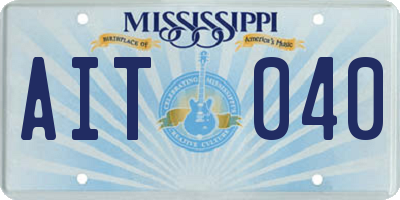 MS license plate AIT040