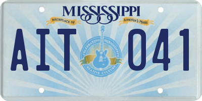MS license plate AIT041
