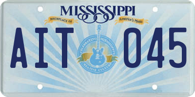 MS license plate AIT045