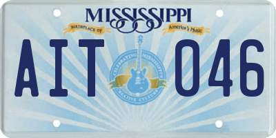 MS license plate AIT046