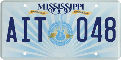 MS license plate AIT048