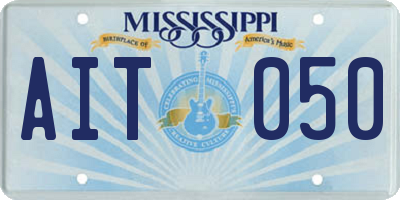 MS license plate AIT050