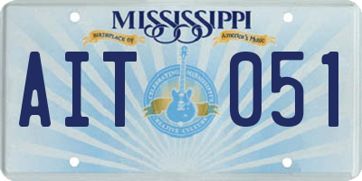 MS license plate AIT051