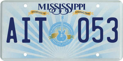 MS license plate AIT053
