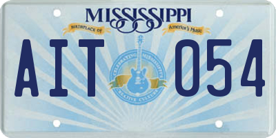 MS license plate AIT054