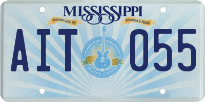MS license plate AIT055