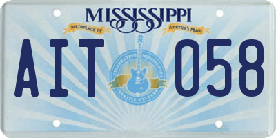 MS license plate AIT058