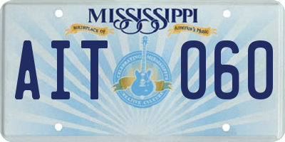 MS license plate AIT060