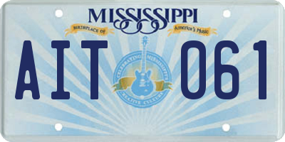 MS license plate AIT061