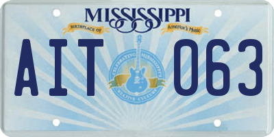 MS license plate AIT063
