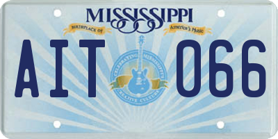 MS license plate AIT066